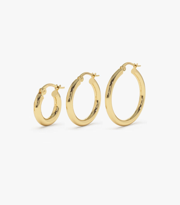 14k Gold Hoops 14-21.5-26.5 MM