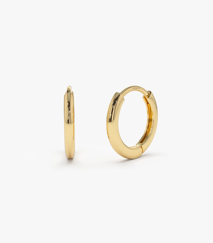 14k Gold Mini Plain Huggies