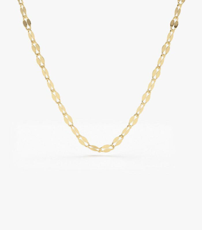 14K Gold Sparkle Diamond Cut Chain