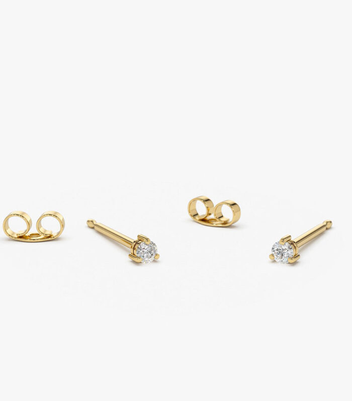 14K Gold Mini Diamond Studs