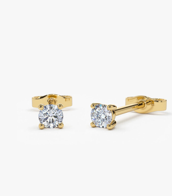 14k Prong Setting Round Diamond Studs