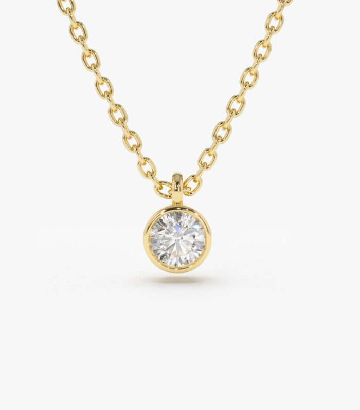 14K Gold Diamond Solitaire on a Bail