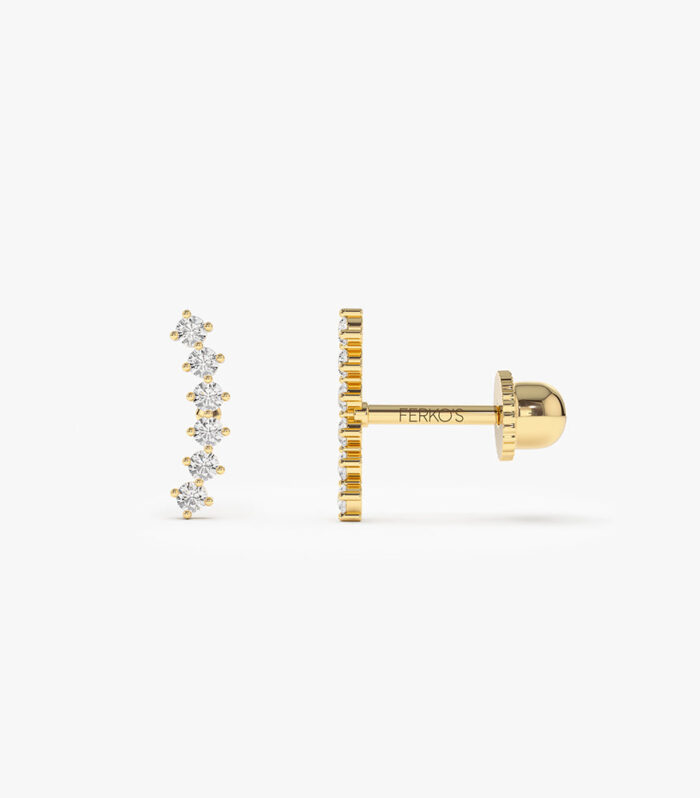 14k Curved Diamond Cluster Helix Piercing