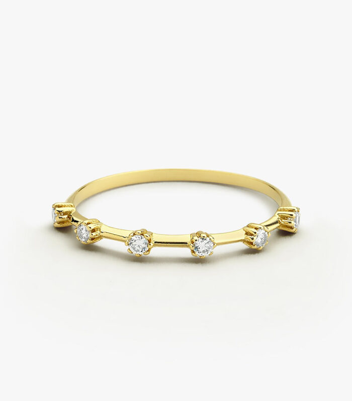 14k Gold Diamond Stacking Ring